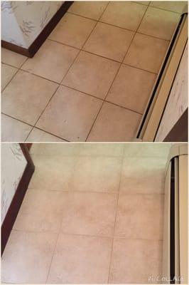 My hallway ceramic tile before and after.