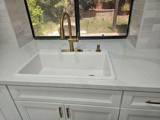 Matte Gold Faucet install