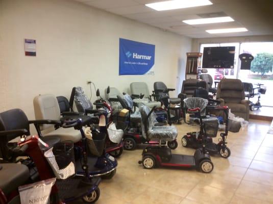 Large Selection of New an gently used scooters and powerchairs