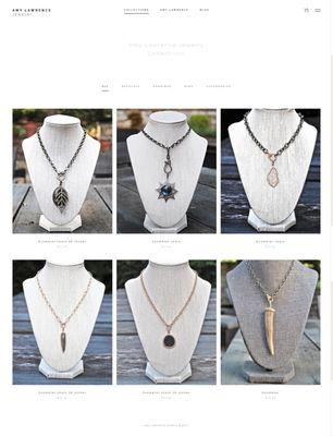 Collections page for a Jewelry store we custom designed and developed on Shopify!