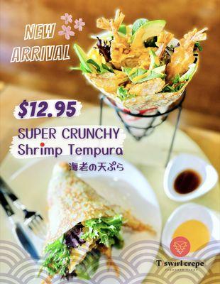 New Product Launched!
Super Crunchy Shrimp Tempura Crepe