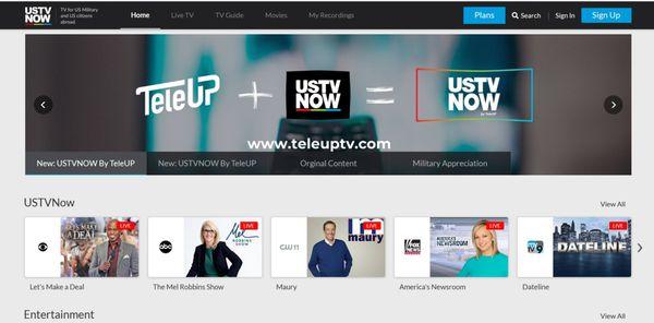 USTVnow Home page