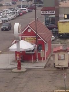 Its just a cute little building, but it looks bigger than it is. They have easily accommodated a line of people.