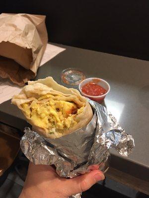 Egg and cheese burrito to go