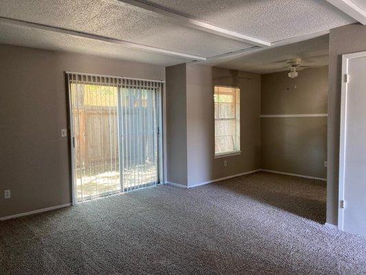 2 bedroom townhome living room and dining room