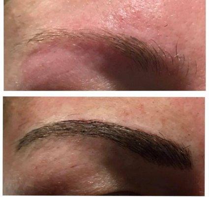 Microbladed Eyebrow - Immediately After