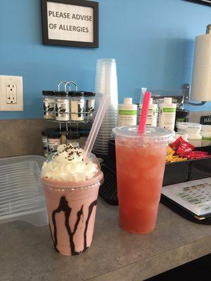 We serve the Best Shakes in town  and great loaded teas! BAHAMA BREEZE and WATERMELON JOLLY RANCHER are two of our favorites!!