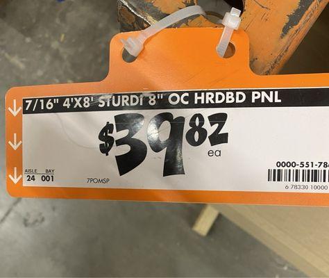 Same item at Home Depot (Surprise) that Johnson Lumber wants almost $100 for.