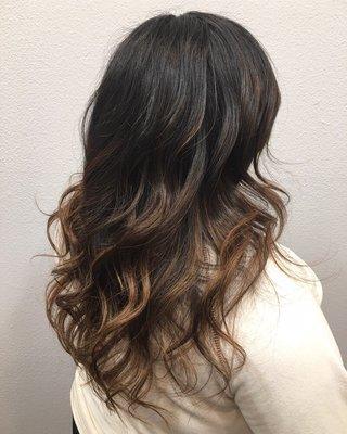 Subtle balayage to give her color dimension