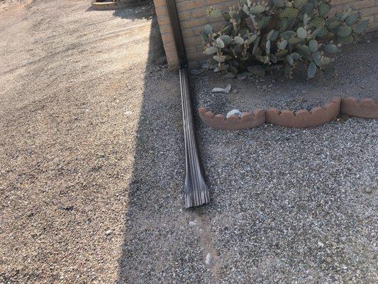 This is a customer's gutter that they flattened and did not fix. Do not call!