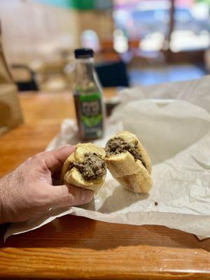 Authentic Philly cheese steak sandwich