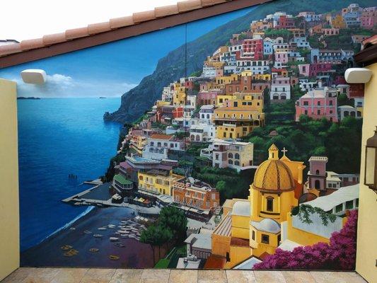 Beautiful mural of the Amalfi Coast created by Imago Dei