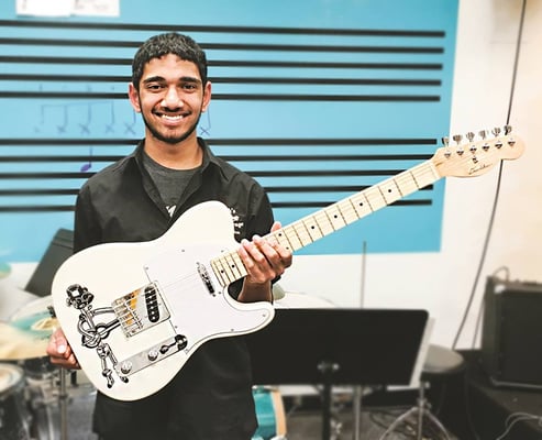 Raj and his JGG edition guitar that he built!