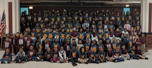 Tolton Academy joined together this morning to send our best wishes to Loyola University Chicago in the Final Four! Go Ramblers!