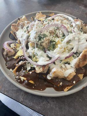 Two moles chilaquiles