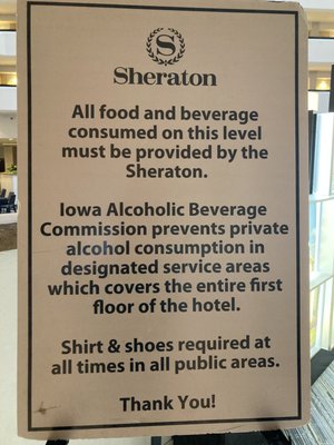 This sign was put up in the lobby after we checked in.