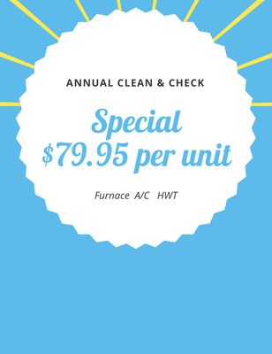 Clean and Check Seasonal Special!!!