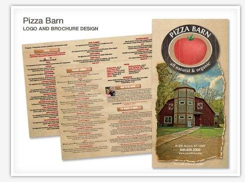 Menu for an all-organic pizzeria