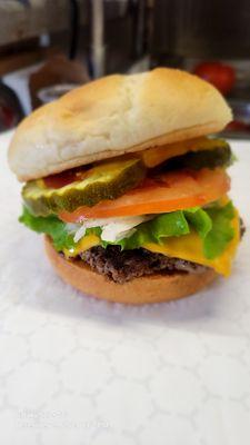 A single deluxe smash burger