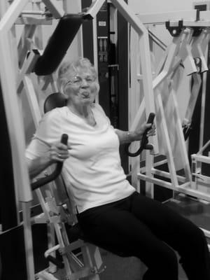 90 Year old Margie keeps young by training regularly.