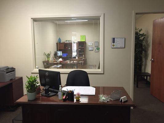 Receptionist area and office