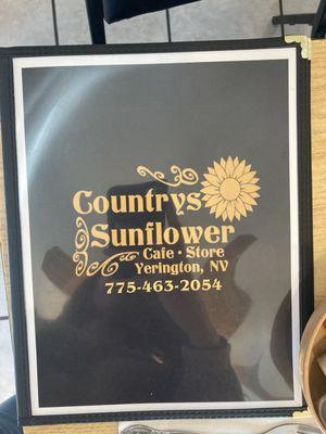 Front cover of most recent menu