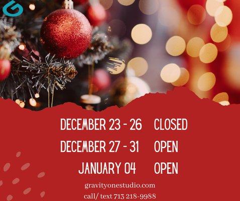 Checkout our Holiday Hours.