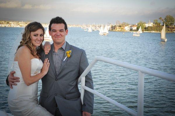 Liz & Chris , beautiful ocean background