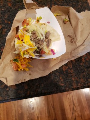 Rubbery stale steak tacos