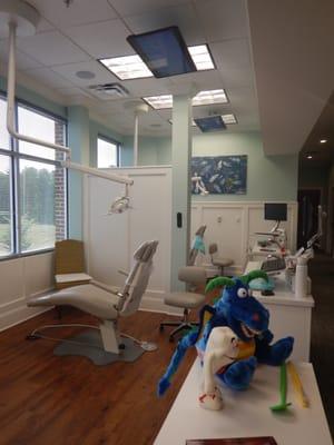 Hygiene area. The kids can play games or watch a movie while they get their teeth cleaned.