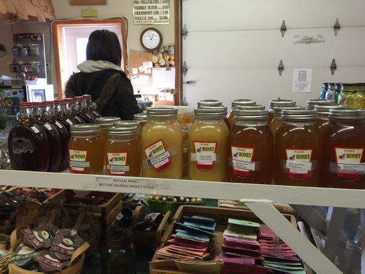 Local food items include honey, cheese and mushrooms in season.