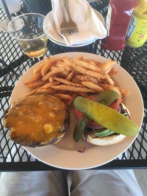 Burger with fries! Amazing