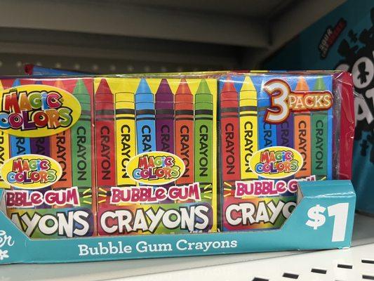 Bubble gum crayons!! Had to get these!