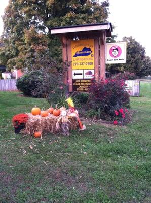 Sign at front of Campground