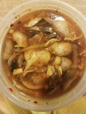 Meatless Hot and Sour Soup that was LOADED with mushrooms