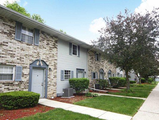 front side of townhomes