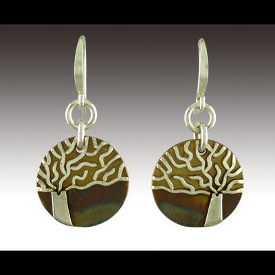 Round Tree Earrings - Sterling Silver