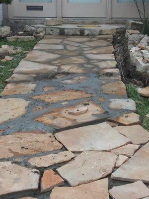 Flagstone sidewalk