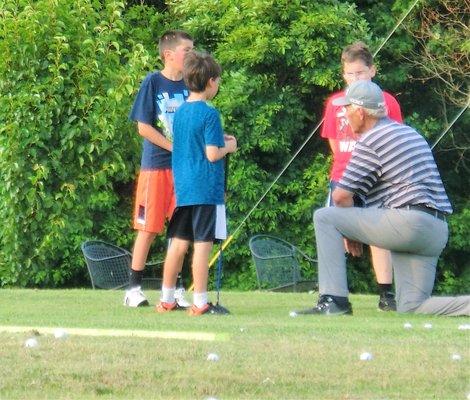 PGA Pro Bob teaching the juniors