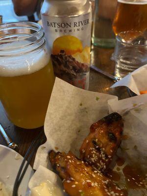 Craft beer and wood fired wings