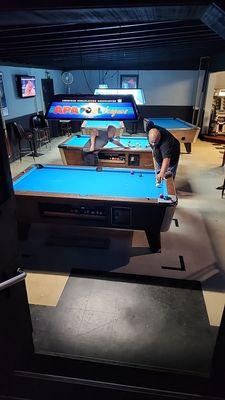 Pool table area! Plenty of room between tables so you are not bumping into other players at other tables!