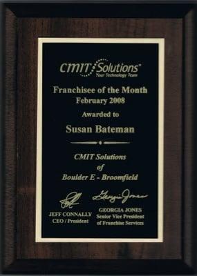 Awarded Franchisee of the Month!