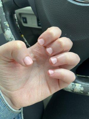 Shellac on short nails