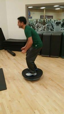 Manoj on the Bosu Ball