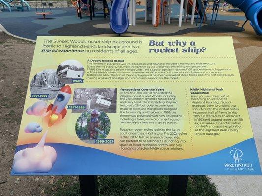 History of the Rocket Ship in Sunset Woods Park.