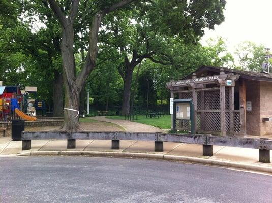 Bathrooms and playground from the cul-de-sac