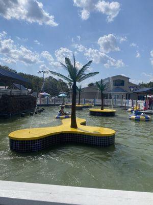 Water bumper boats. I would not want that filthy water sprayed on me or anywhere near my skin....