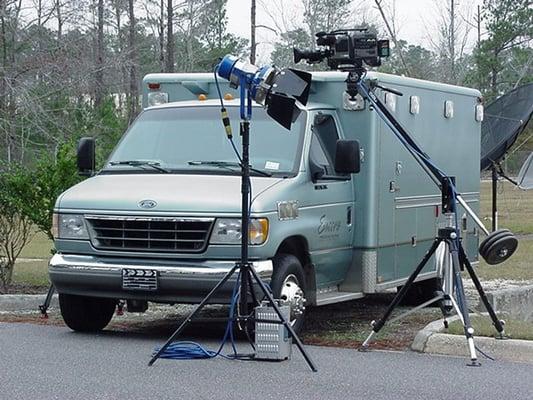 2 Ton grip truck featuring HMIs, Portable Jib, Butterflies, Two way radios and Dolley.