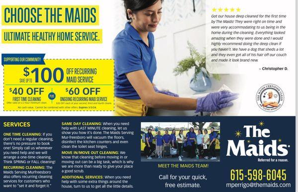 The Maids Serving Murfreesboro