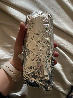 Size of burrito that we ordered.